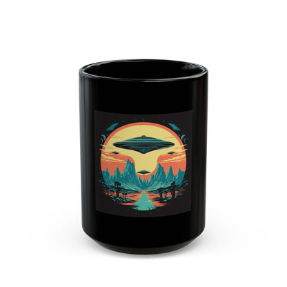 UFO Fleet Black Mug
