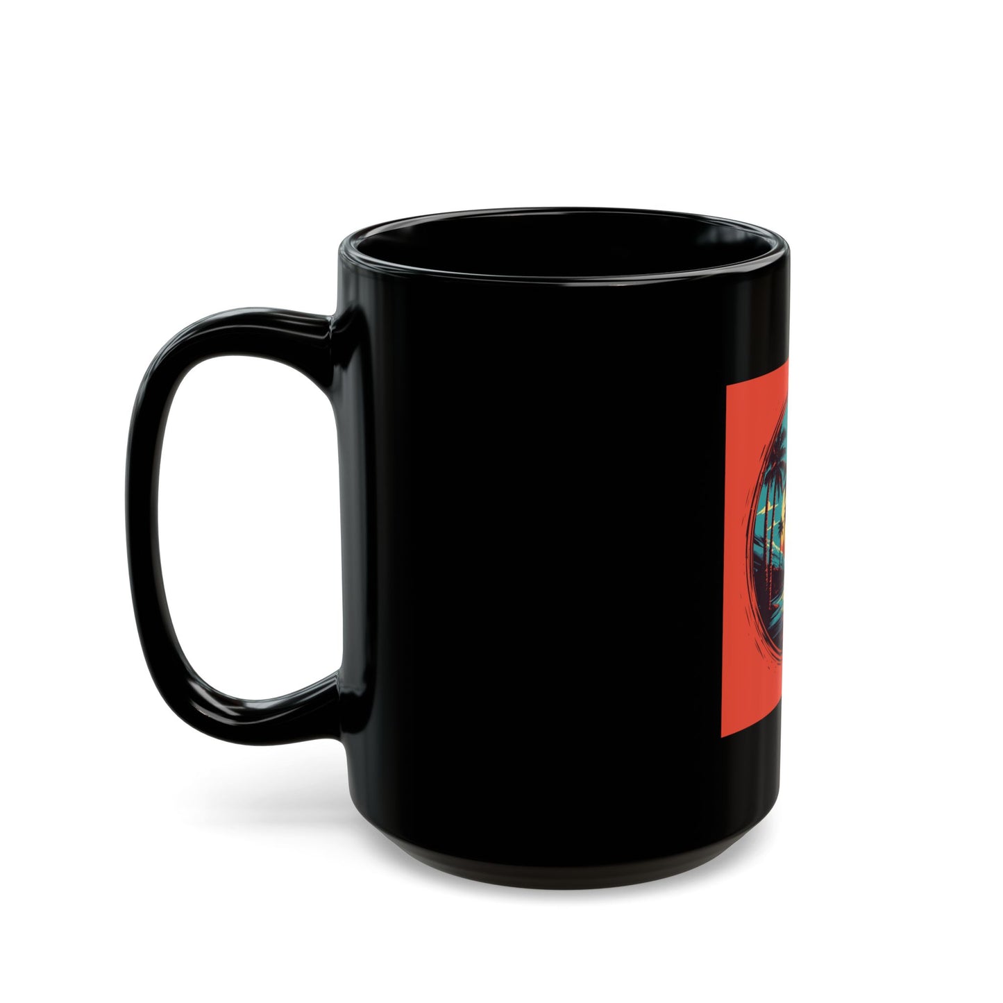 Palm Island Black Mug