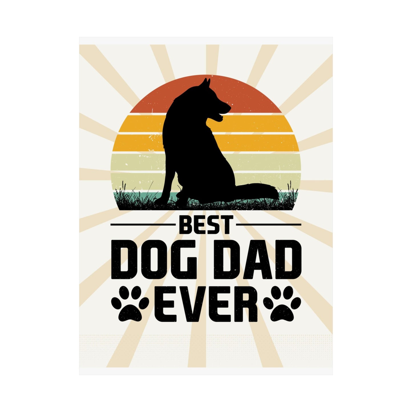 Best Dog Dad Ever Retro Poster