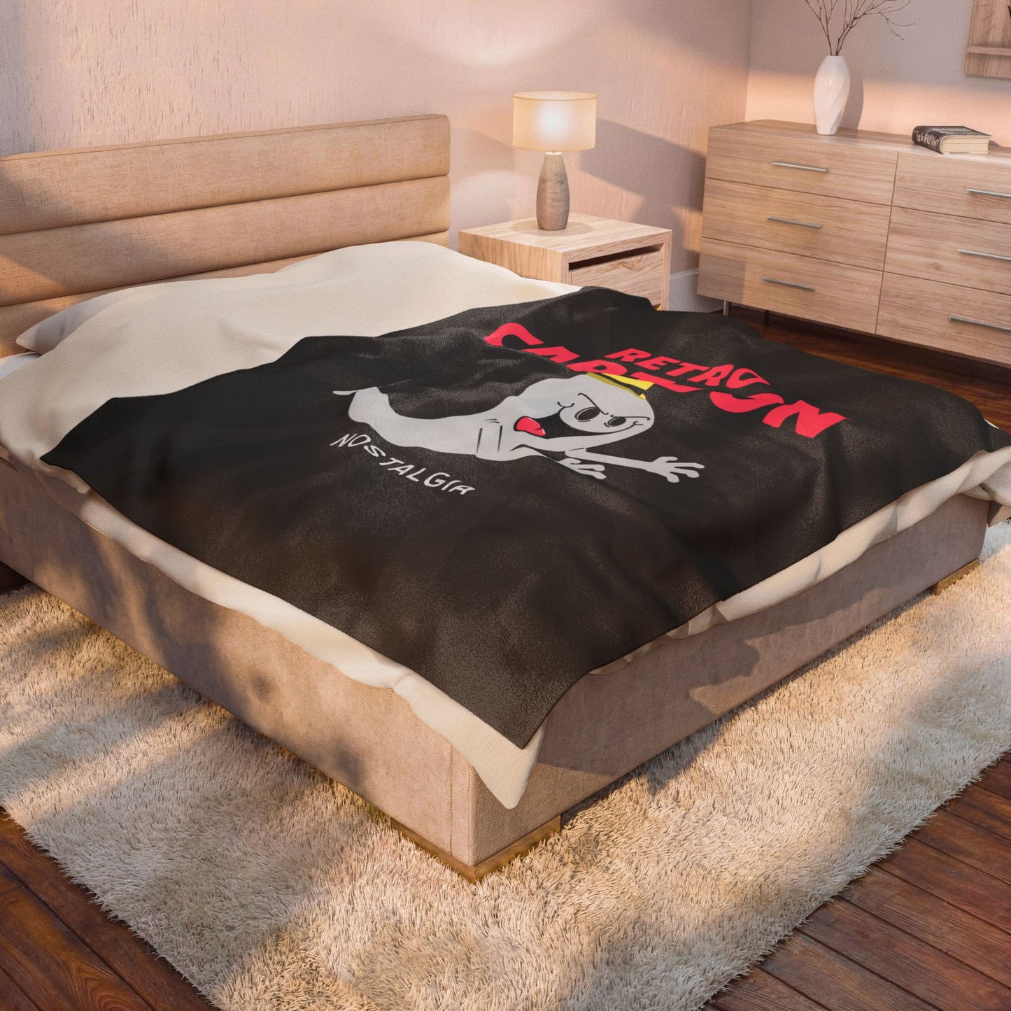 Retro Cartoon Ghost Velveteen Plush Blanket