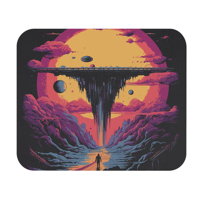 The Abduction retro vintage art mouse pad with ufo abduction design