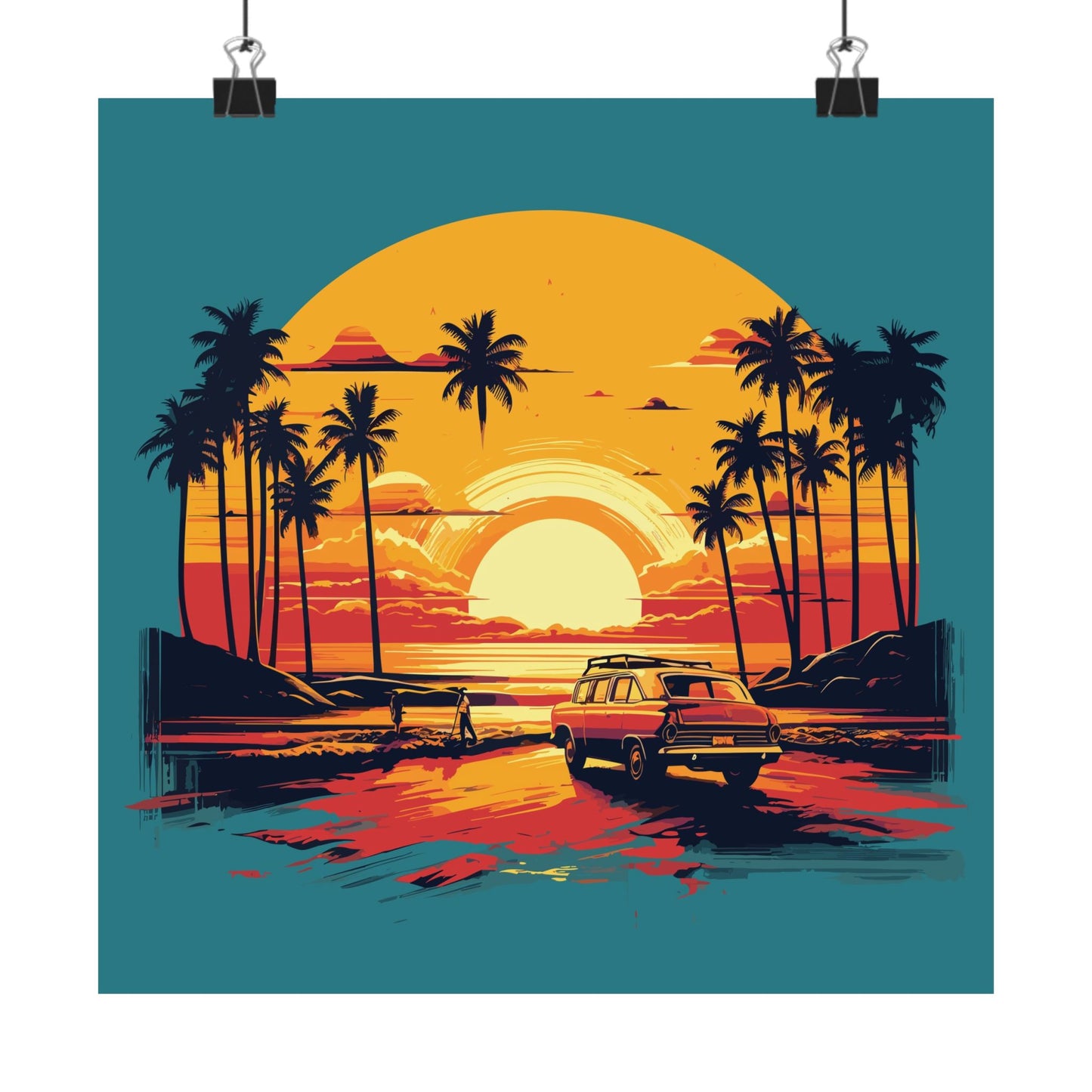 Coastline Drive Square Art Print