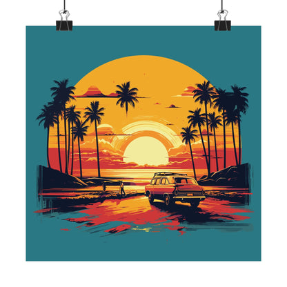 Coastline Drive Square Art Print