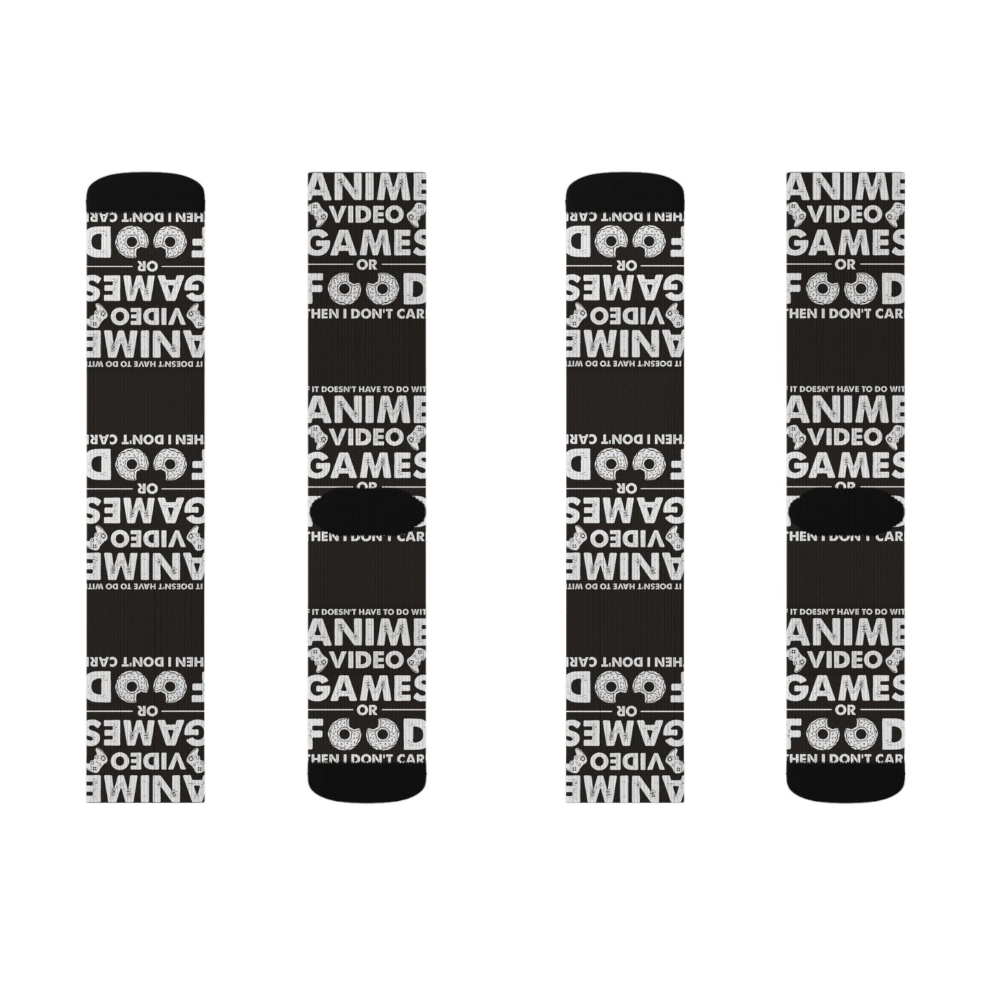 Anime, Video Games, or Food Crew Socks