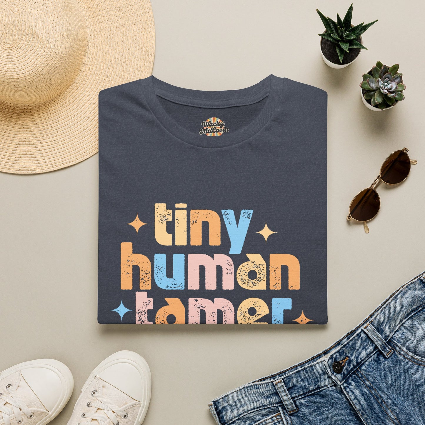 Tiny Human Tamer Retro Parenting Tee