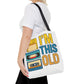 I’m This Old Retro Tech Tote Bag | Funny 90s Nostalgia Bag | Cassette VHS Floppy Disk Reusable Tote | Vintage Geek Gift