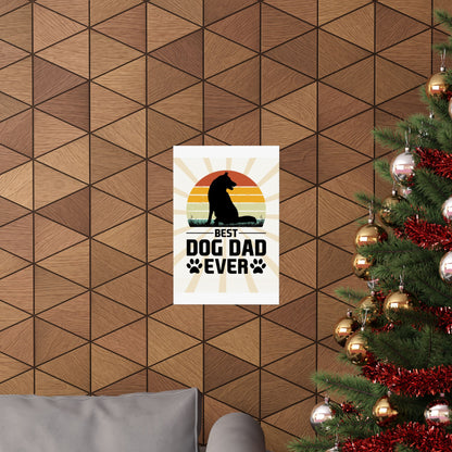 Best Dog Dad Ever Retro Poster