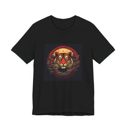 Tiger Wreath retro vintage art unisex t-shirt with vintage tiger design
