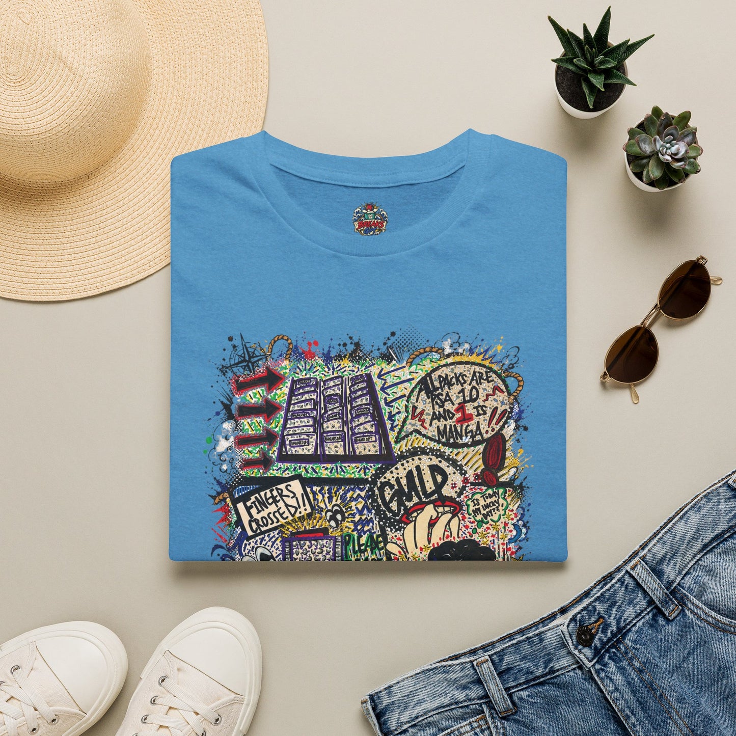 BreaksGPT Manga Card Breaker T-Shirt | Pirate Trading Card Graphic Tee Color Version