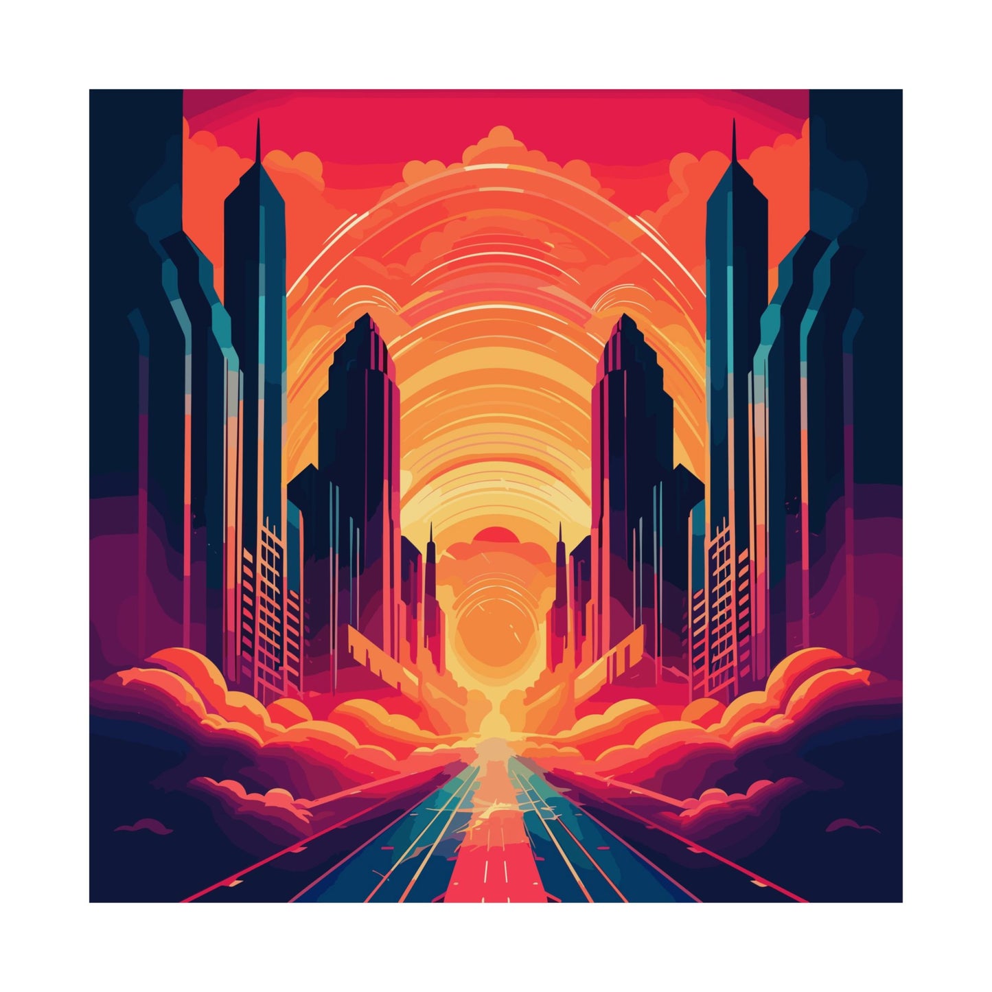 Twin Palms Square Art Print