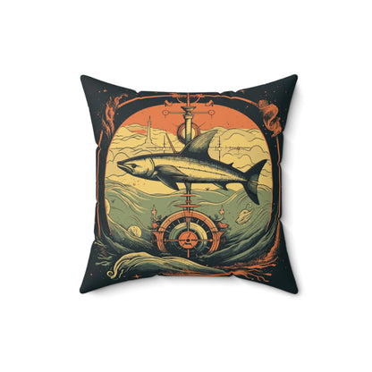 Shark Compass Throw Pillow
