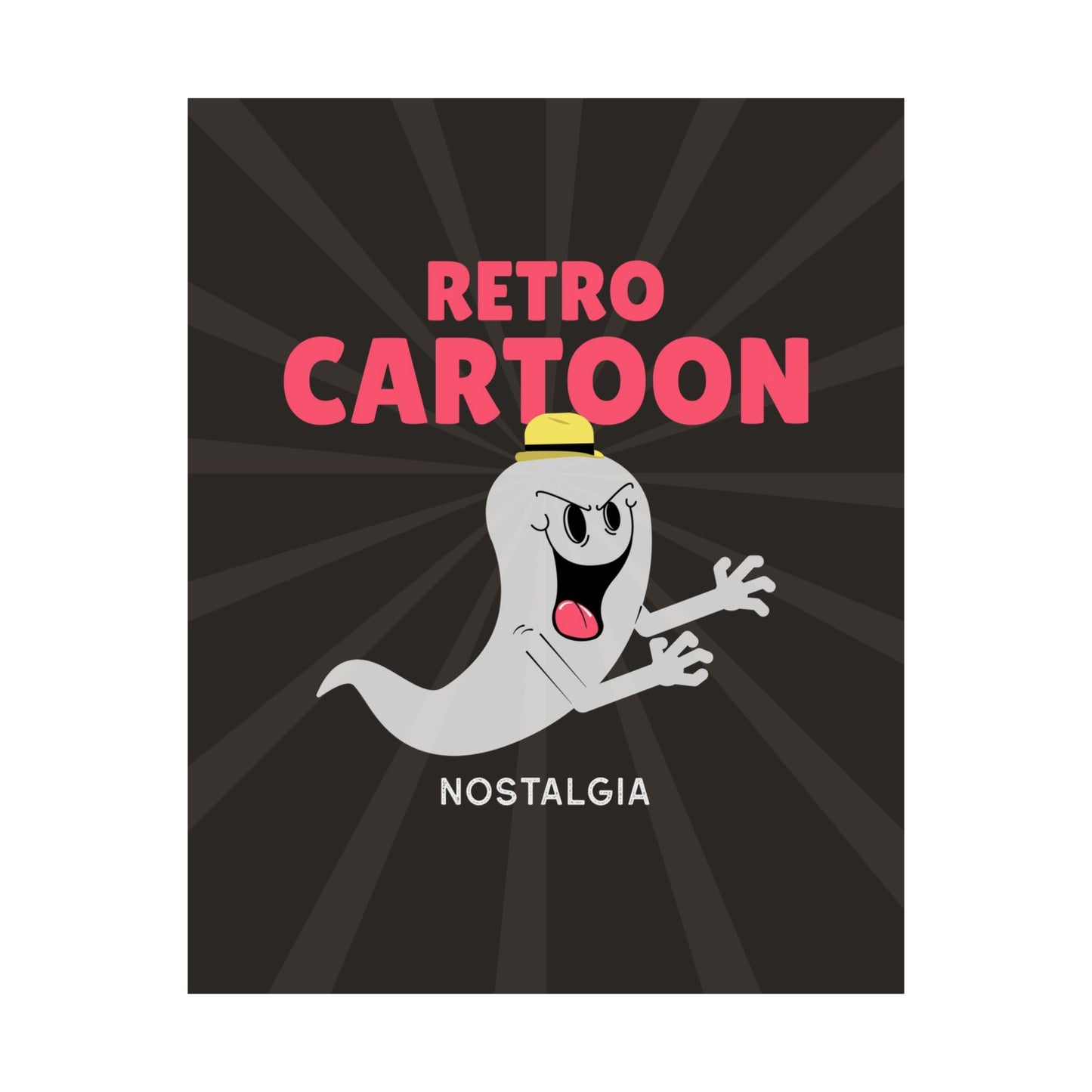 Retro Cartoon Ghost Retro Poster