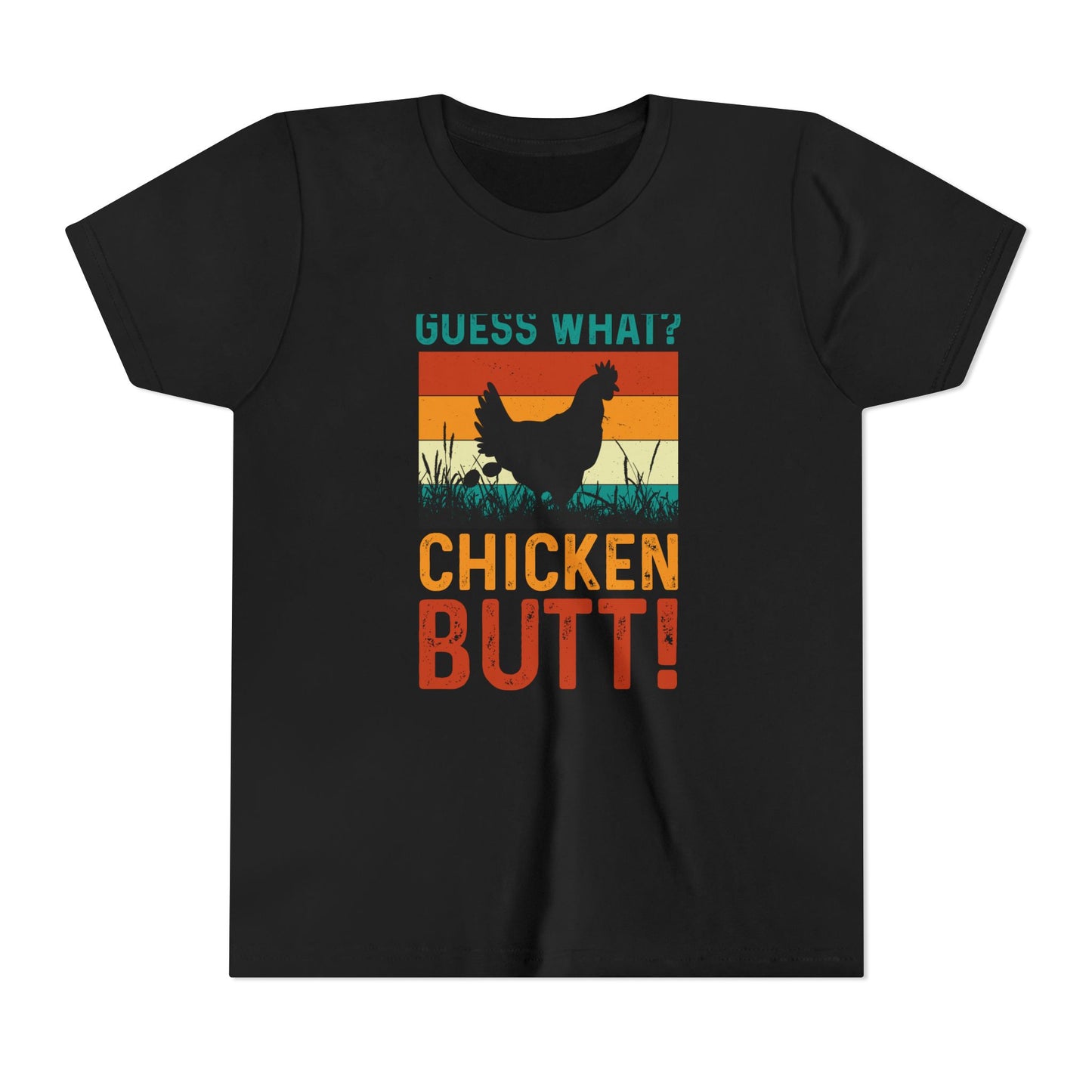 Guess What Chicken Butt youth tee with retro print