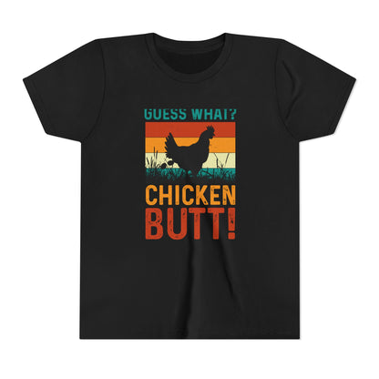 Guess What Chicken Butt youth tee with retro print