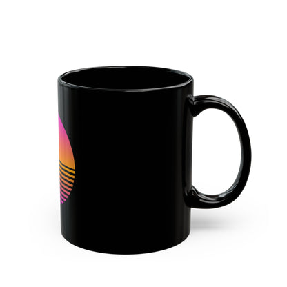 Sunset Grid Black Mug