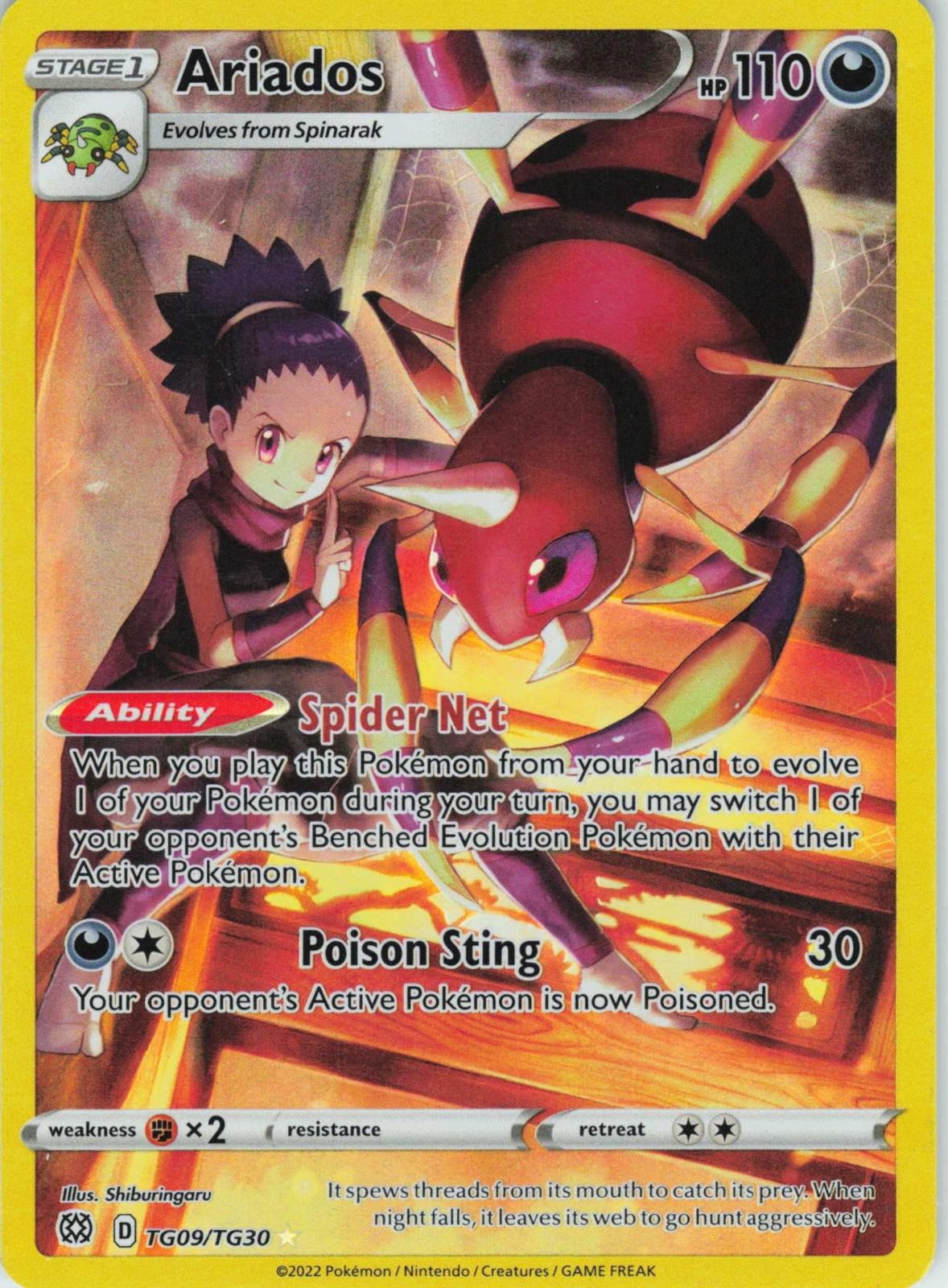 POKEMON ARIADOS TG09/TG30 HOLO BRILLIANT STARS TRAINER GALLERY NM