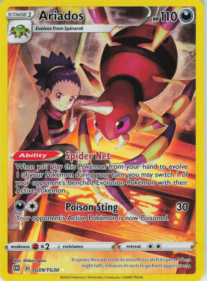 POKEMON ARIADOS TG09/TG30 HOLO BRILLIANT STARS TRAINER GALLERY NM