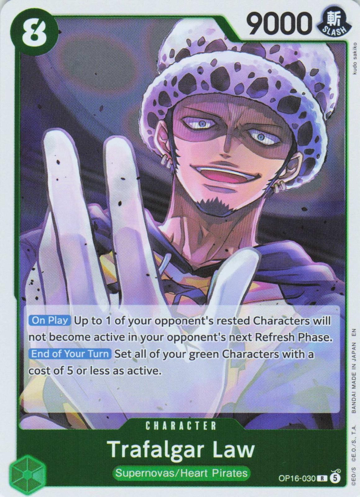 2026 ONE PIECE TRAFALGAR LAW (030) OP16-030 RARE THE TIME OF BATTLE NEAR MINT