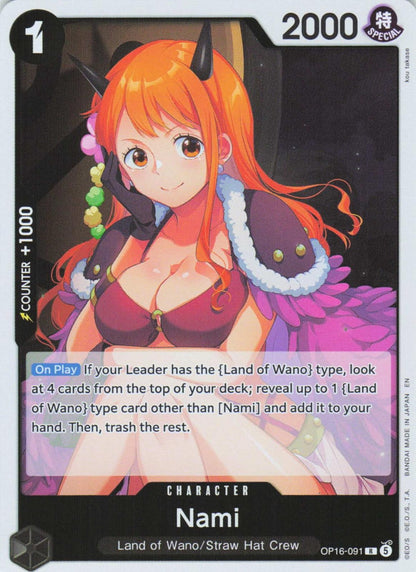 2026 ONE PIECE NAMI OP16-091 RARE THE TIME OF BATTLE FOIL NEAR MINT