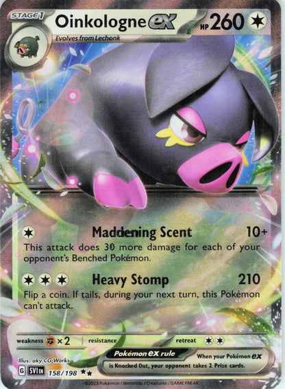 2023 POKEMON OINKOLOGNE EX 158/198 DOUBLE RARE SCARLET & VIOLET HOLO NEAR MINT