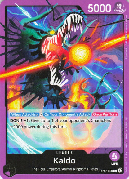 2026 ONE PIECE KAIDO (058) OP17-058 LEADER THE WORLD'S STRONGEST WARRIORS NM