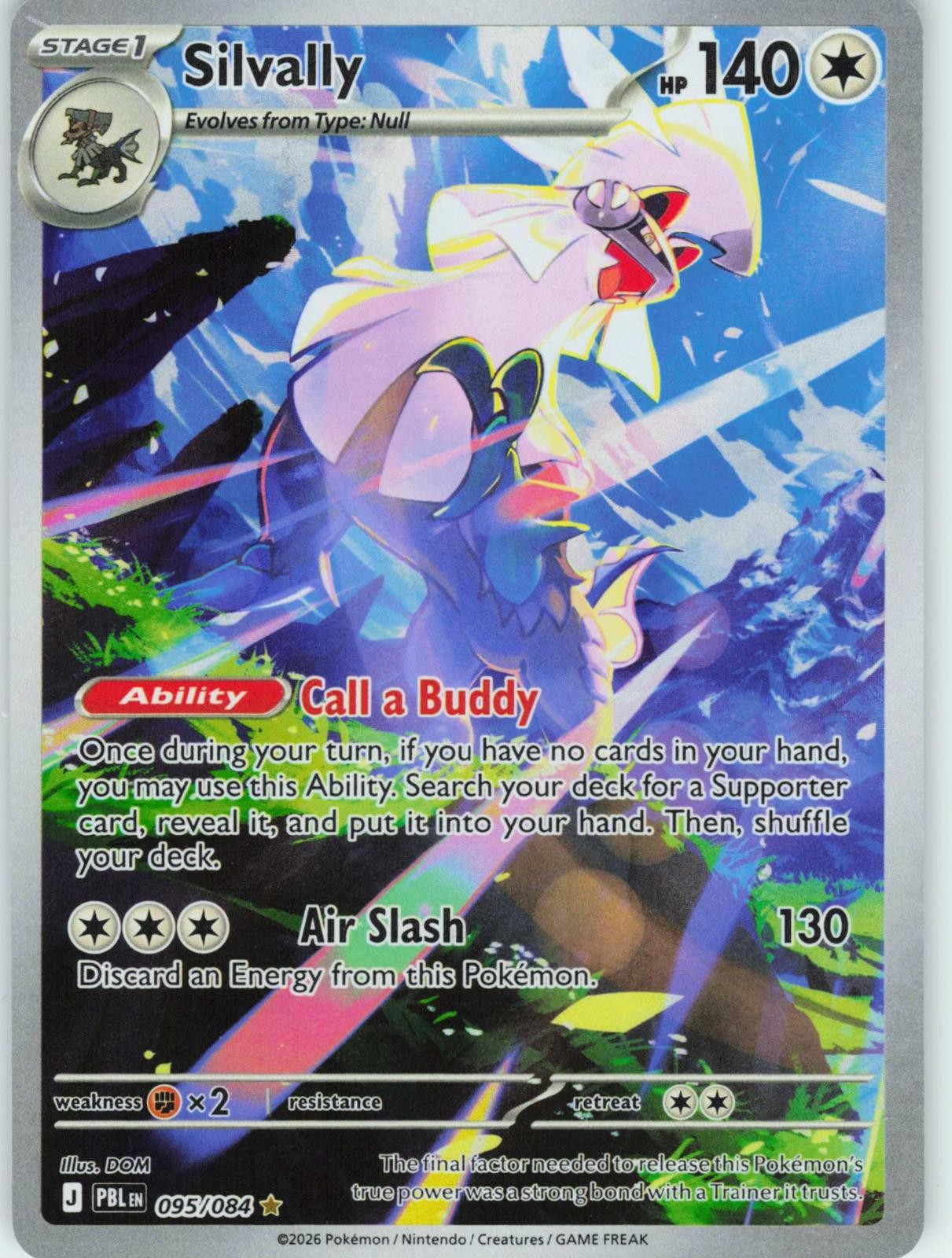 2026 POKEMON SILVALLY 095/084 ILLUSTRATION RARE PITCH BLACK HOLO NEAR MINT