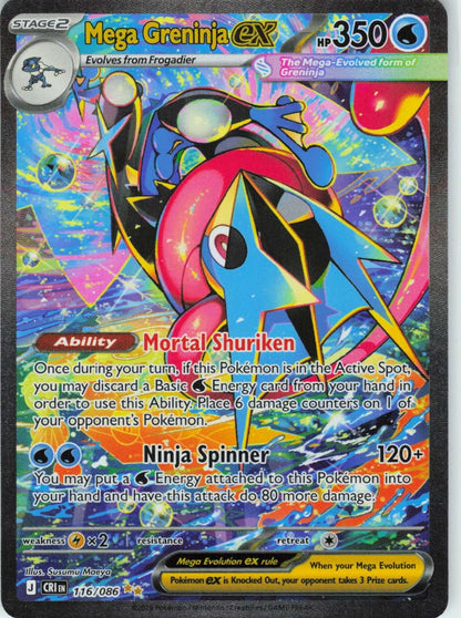 POKEMON MEGA GRENINJA EX 116/086 HOLO SPECIAL ILLUSTRATION RARE CHAOS RISING NM