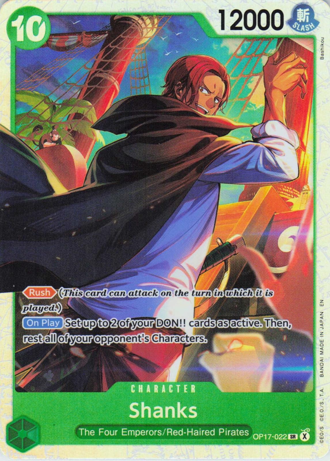 ONE PIECE SHANKS (022) OP17-022 THE WORLD'S STRONGEST WARRIORS FOIL NM