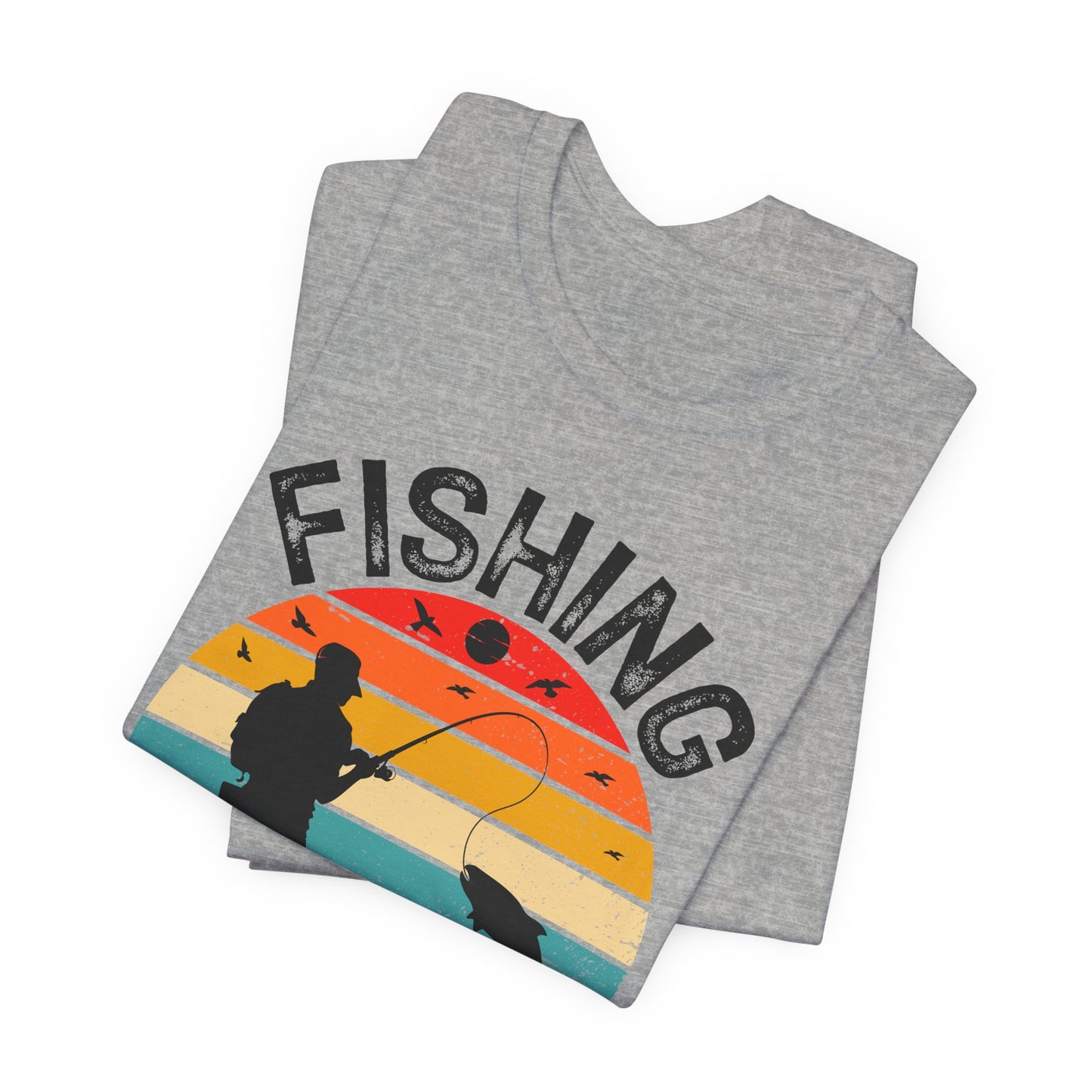 Fishing Is My Best Therapy Retro Sunset Tee