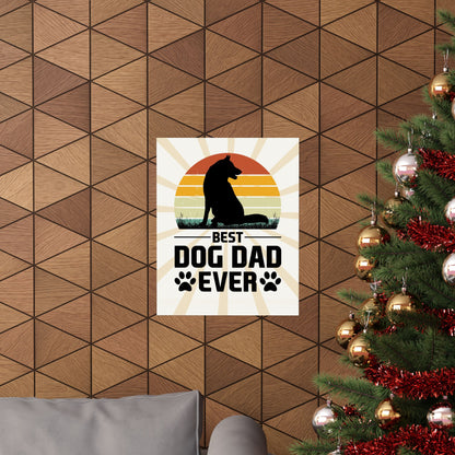 Best Dog Dad Ever Retro Poster