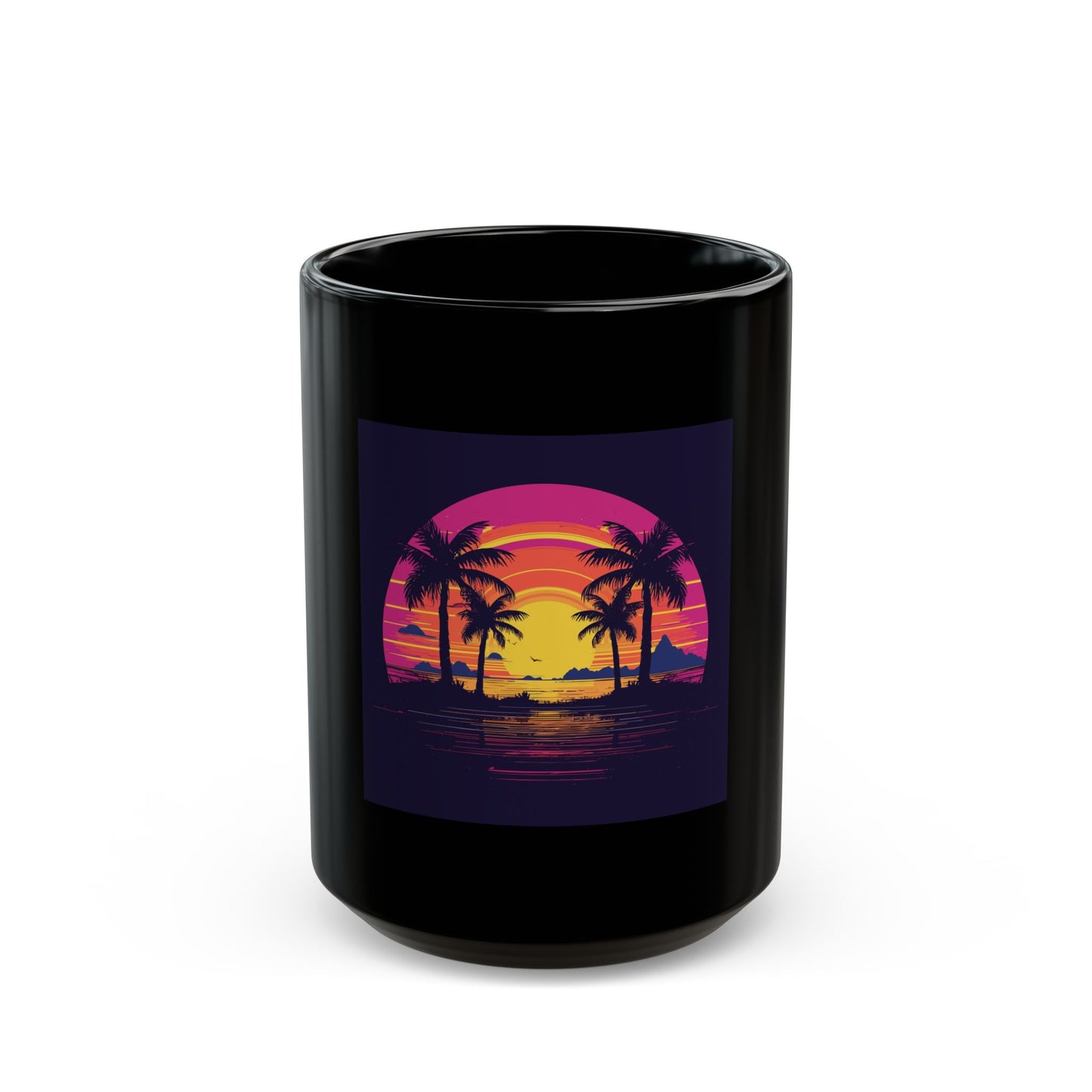 Neon Lagoon Black Mug