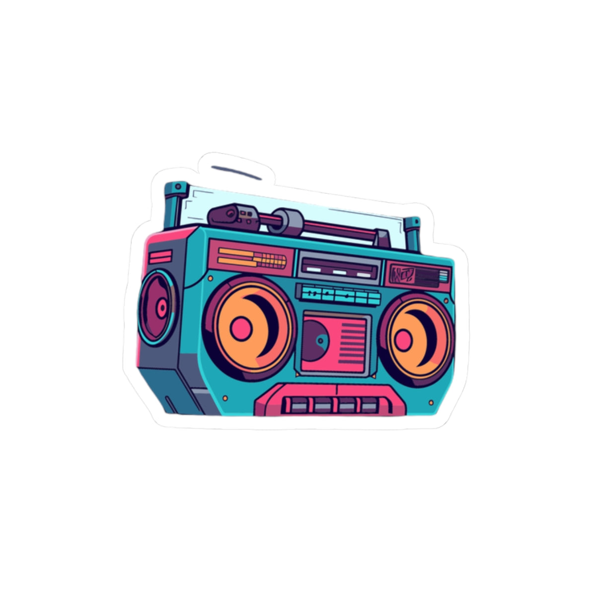 Retro Boombox Kiss-Cut Sticker