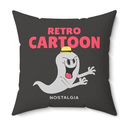 Retro Cartoon Ghost Throw Pillow