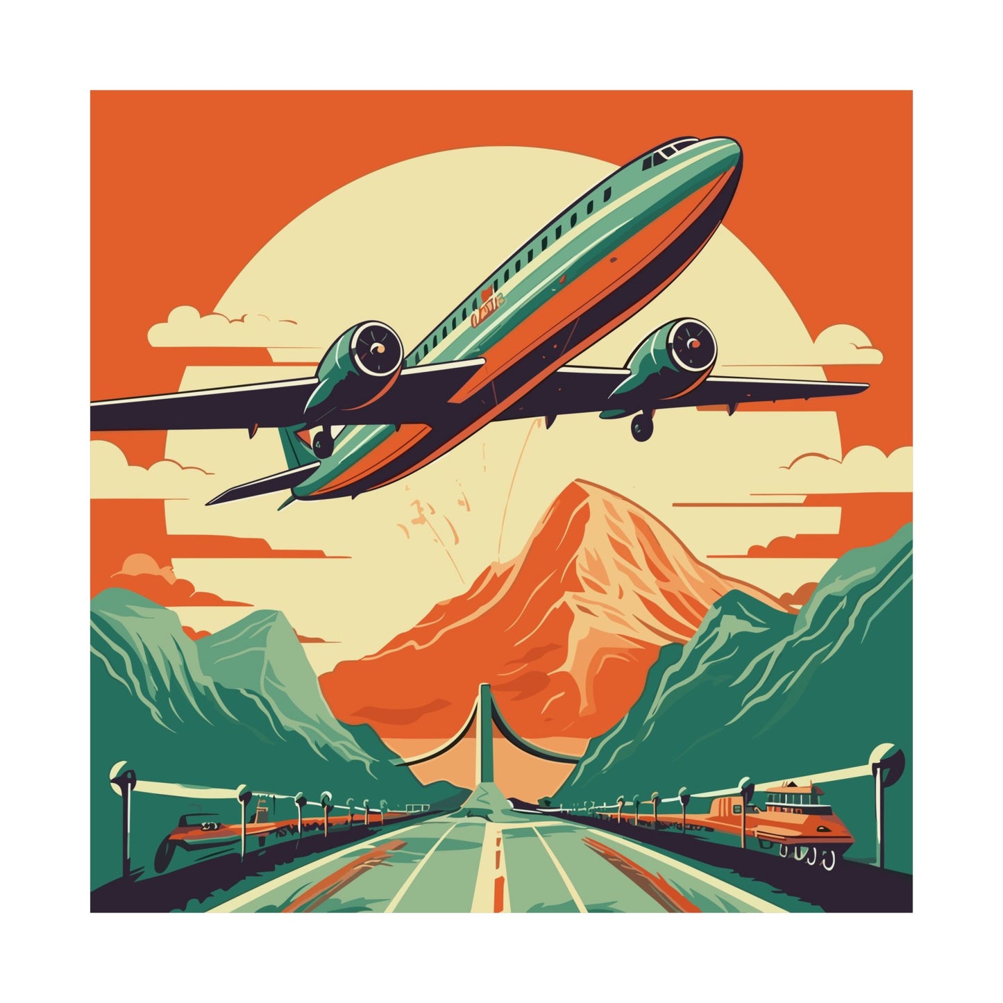 Deco Skyline Square Art Print