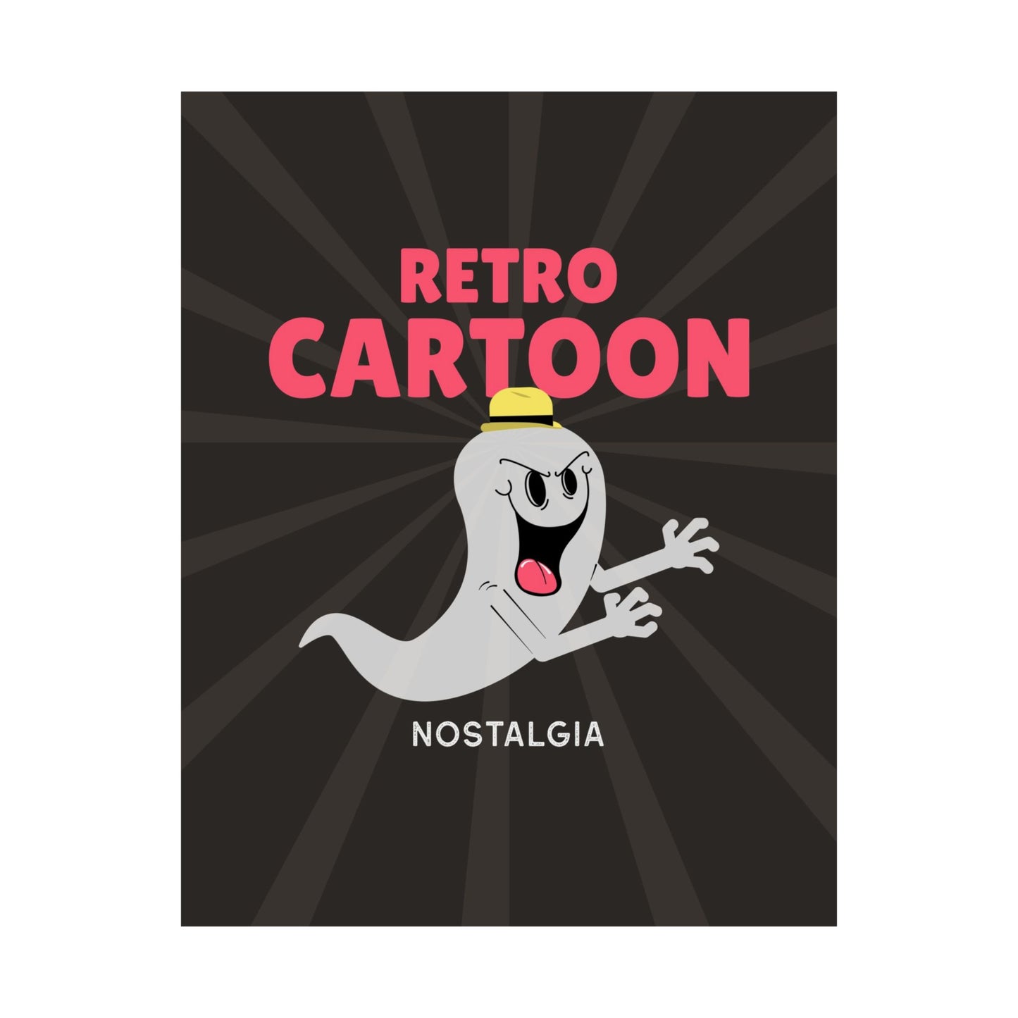 Retro Cartoon Ghost Retro Poster