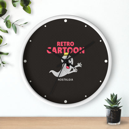 Retro Cartoon Ghost Wall Clock