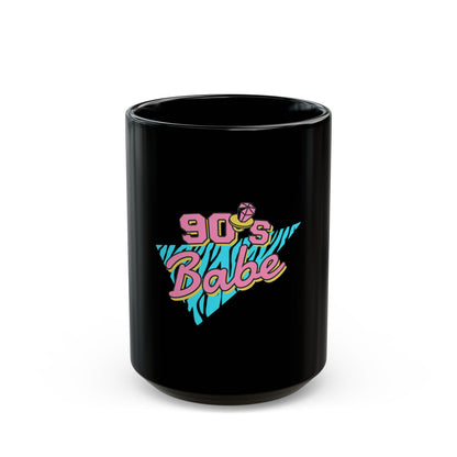 90's Babe Black Mug