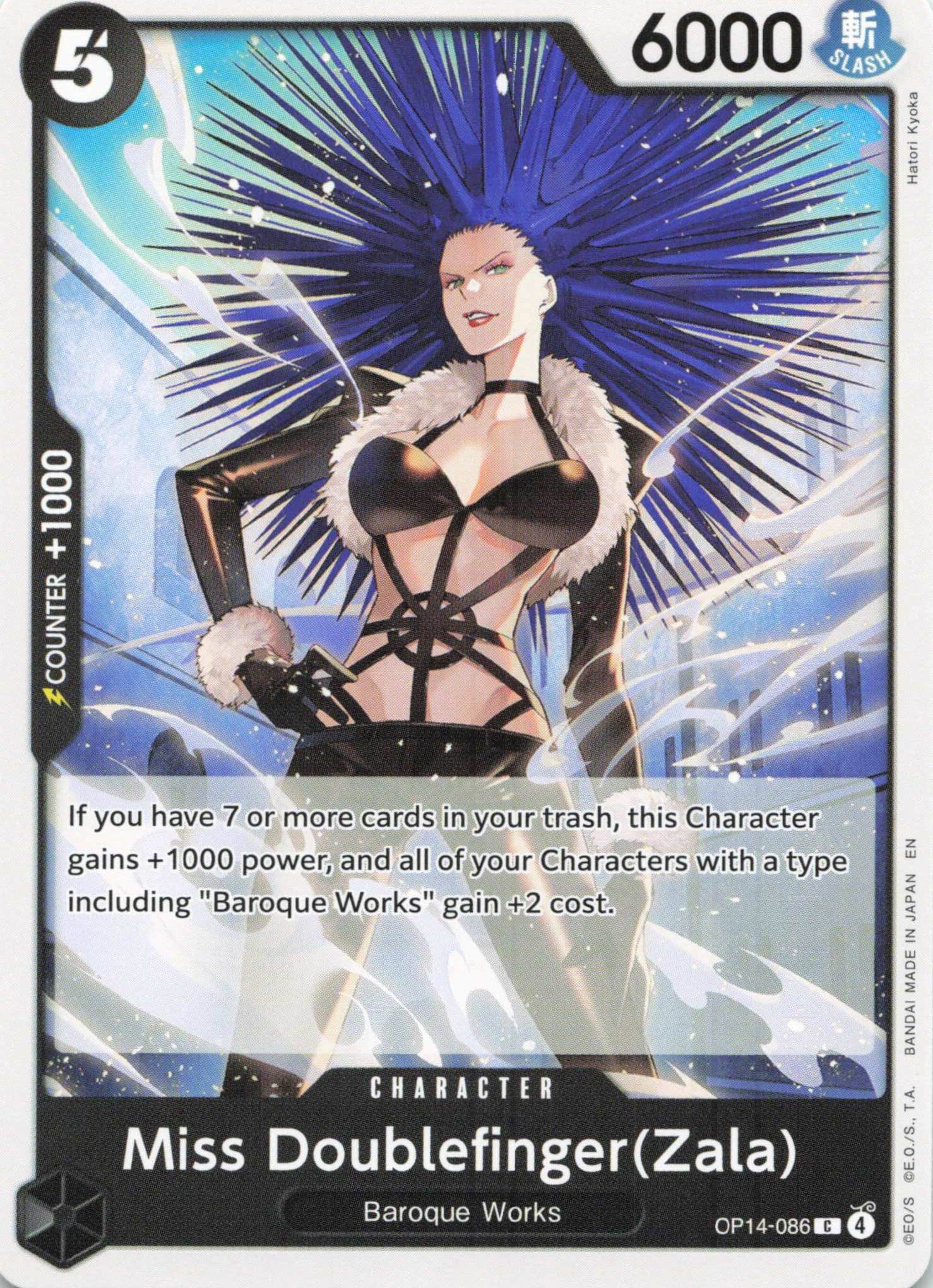 The Azure Sea's Seven Release Event Cards #OP14-086 Miss Doublefinger(Zala)