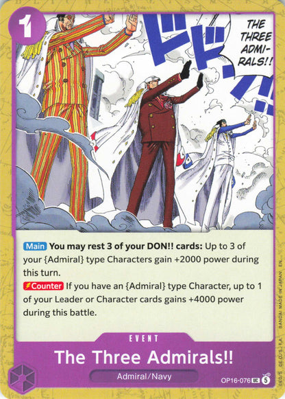 The Time of Battle #OP16-076 The Three Admirals!!
