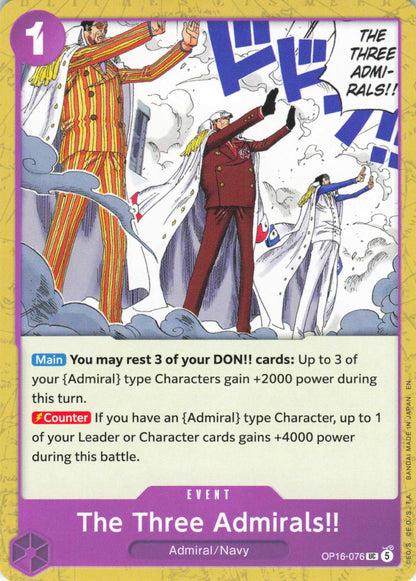 The Time of Battle #OP16-076 The Three Admirals!!