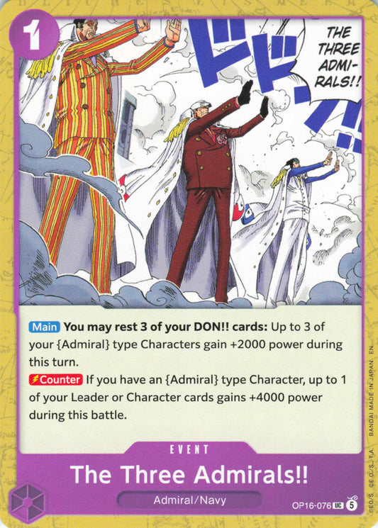 The Time of Battle #OP16-076 The Three Admirals!!