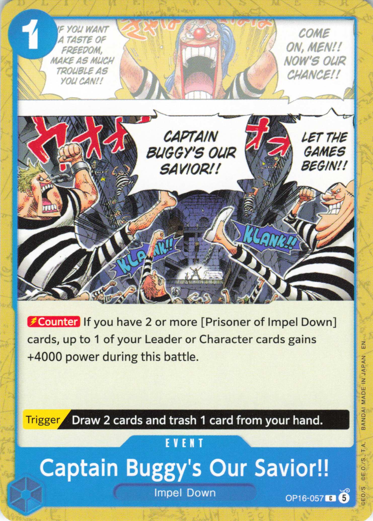 The Time of Battle #OP16-057 Captain Buggy's Our Savior!!
