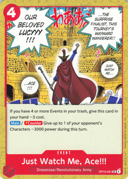 Adventure on Kami's Island Release Event Cards #OP15-021 Just Watch Me, Ace!!!