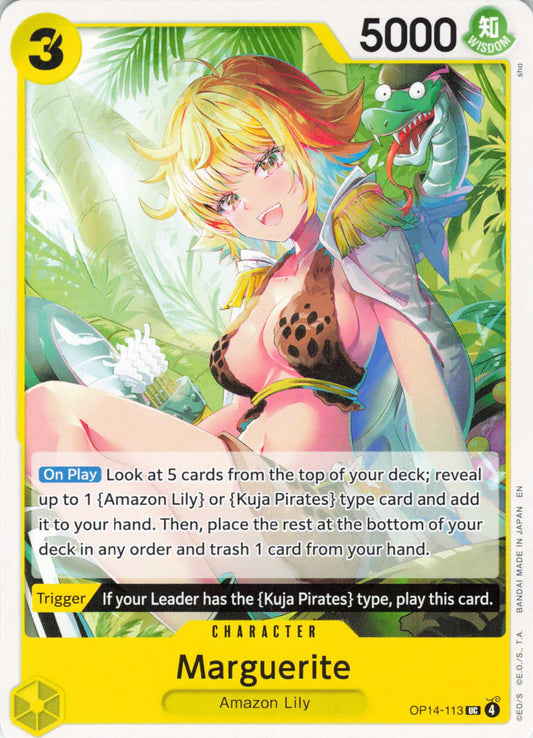 The Azure Sea's Seven Release Event Cards #OP14-113 Marguerite