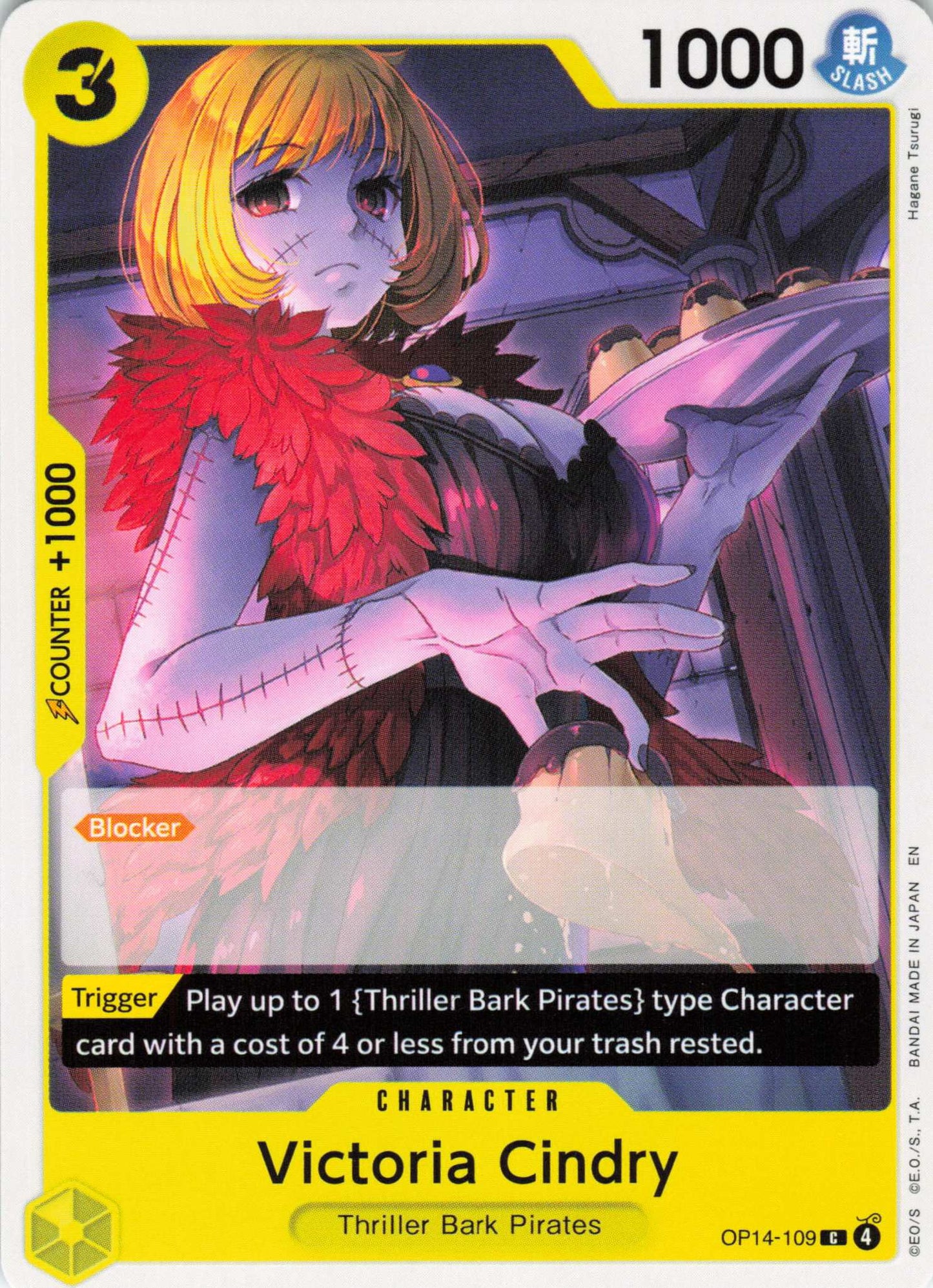 The Azure Sea's Seven Release Event Cards #OP14-109 Victoria Cindry