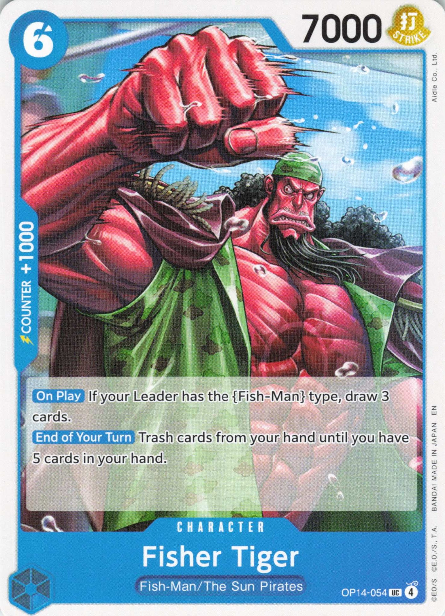 The Azure Sea's Seven Release Event Cards #OP14-054 Fisher Tiger