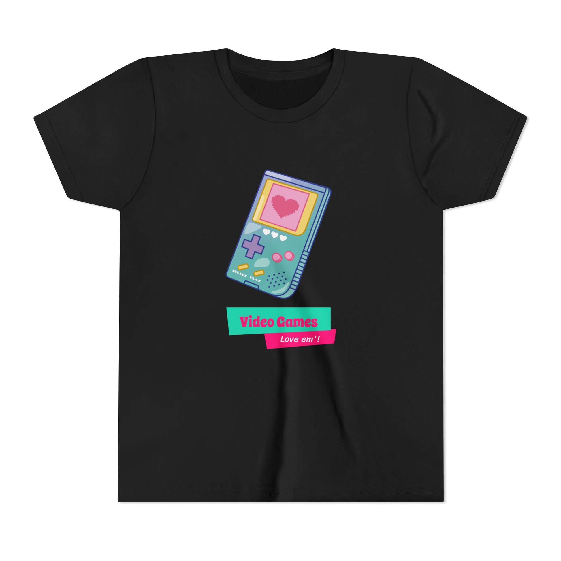 Video Games Love Em youth tee with retro print