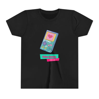 Video Games Love Em youth tee with retro print