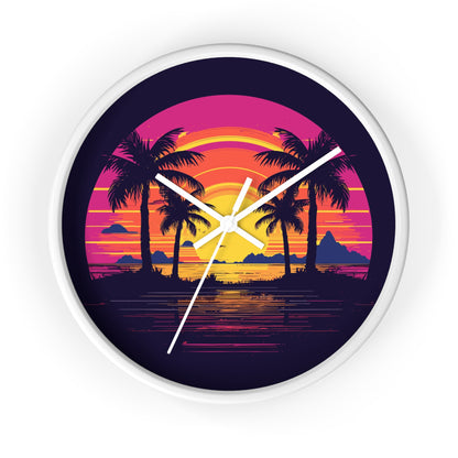 Neon Lagoon Wall Clock