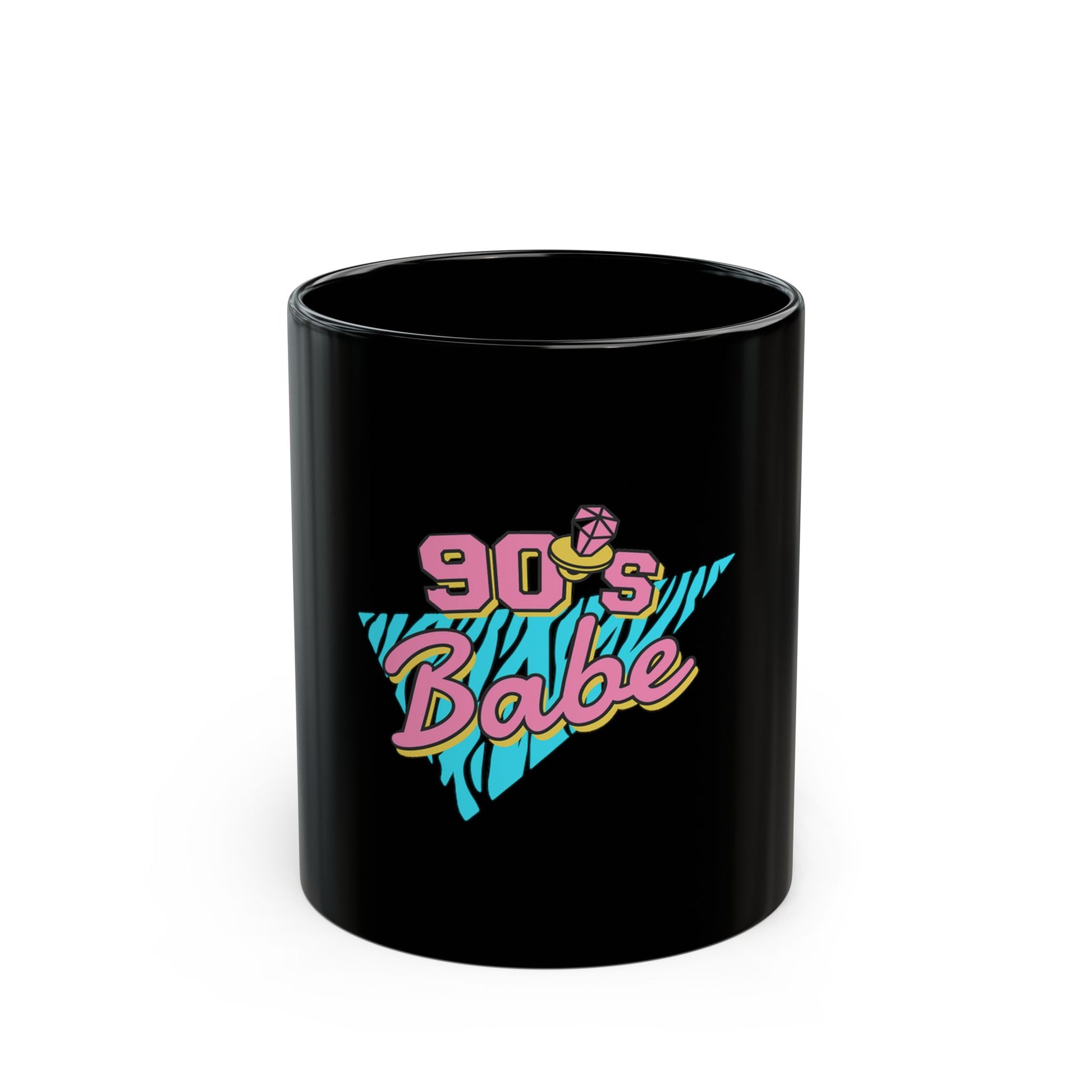 90s Babe retro triangle black ceramic mug